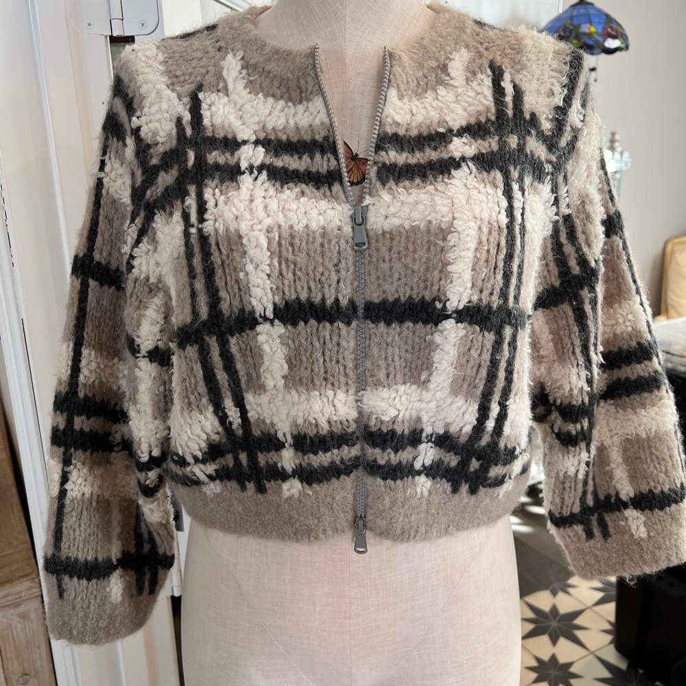 Brunello Cucinelli crop zipper sweater